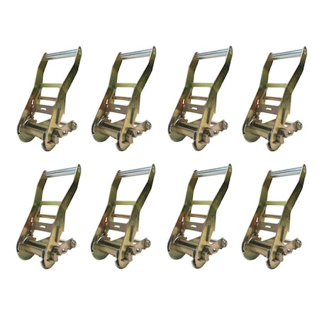 Tie 4 Safe 2" Long Handle Ratchet Buckle for Tow Truck Tow Dolly Trailer Powersports, 8PK RB01CK-52-8
